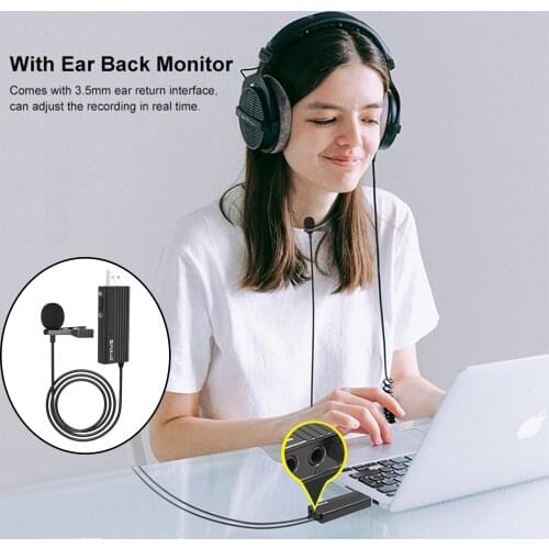 USB Lavalier Microphone Clip on Mic for Laptop for Recording Interviews Gaming Remote Work