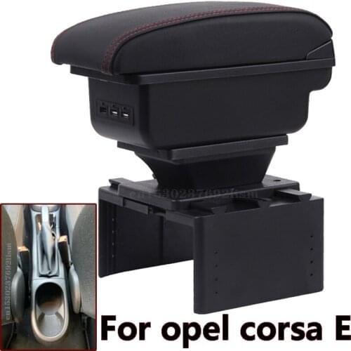 For opel corsa E Armrest box Central Content Storage Box with Cup Holder Ashtray Accessories USB Charging