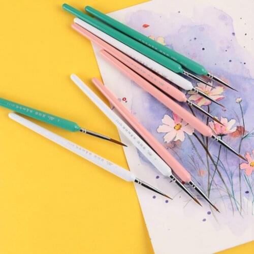 10pcs Paint Brush Art Supplies Professional Weasel Hair Miniature Line Fine Art Brushes for Drawing Gouache Oil Painting Brush