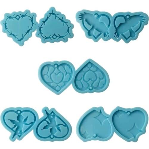 Heart Earrings Pendant Silicone Mould DIY Crafts Jewelry Casting Tool Epoxy Resin Mold