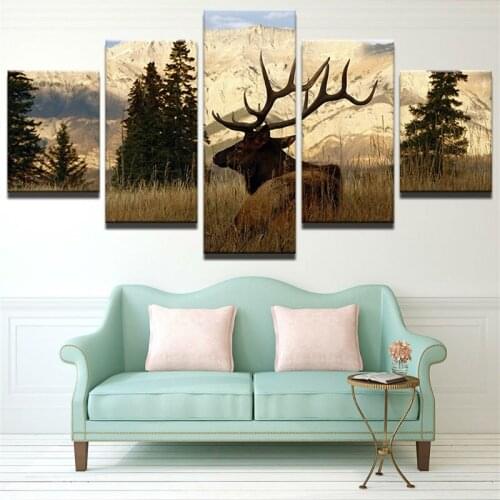 Modern Style Landscape Canvas Painting Poster Print Decor 5 Panels Wall Art Pictures Home Decor Bedroom Living Room Hotel