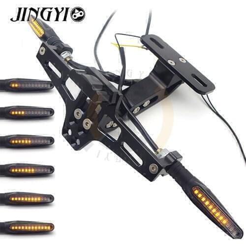 LED Motorcycle License Plate Holder Turn Signal For Kawasaki ninja 650 z800 vulcan 900 vn800 z250sl zr7 z1000sx versys 650