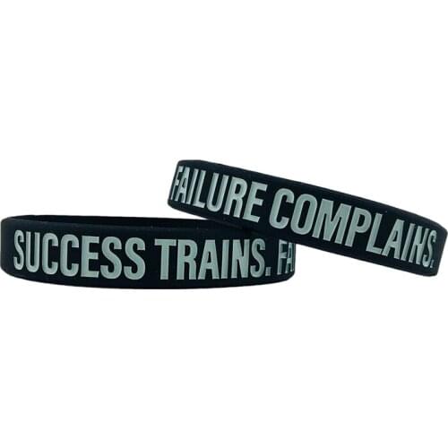 300pcs SUCCESS TRAINS. FAILURE COMPLAIN sport silicone wristband bracelet shipping by DHL nice
