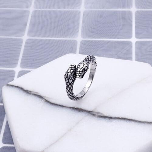 HaoYi Fashion Snake Rings For men Gold Silver color Color Heavy Metals Punk Rock Ring Vintage Animal Jewelry Wholesale