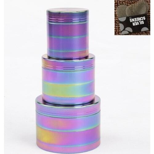 High-grade 63/55/50/40mm ice blue 4 Layers Smoking Herb Grinders Tobacco Cigarette Quality Grinder Accessories