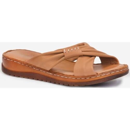 Gedikpasalı Asy 707 Tan Women 'S 2021 Summer Slippers Orthopedic Genuine Cow Leather Soft Elevator Filler Daily Casual Use Hiking