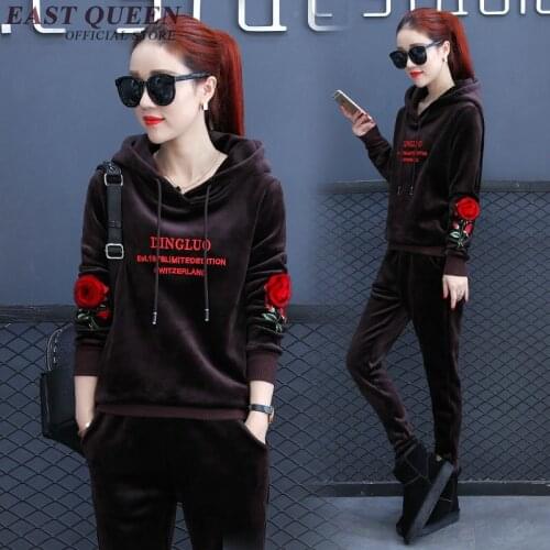 Spring winter women tracksuits hooded embroidery letter print pullovers and loose casual pants sporting two piece suits DD246 F