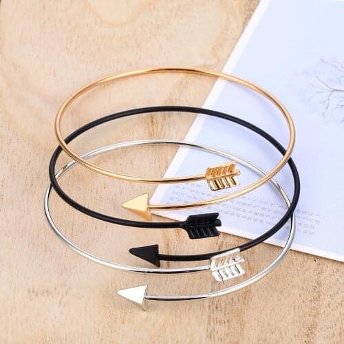 Gothic Punk Women Arrow Bangle Cuff Bracelets Jewelry Vintage Open Adjustable Arrow Bracelet Bangles valentines Gift