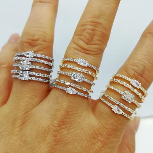 Bride Talk New Fashion Trendy Style Women Finger Rings With Cubic Zircon Stone Micro Paved Surprise Gift For Women Jewelry Ring