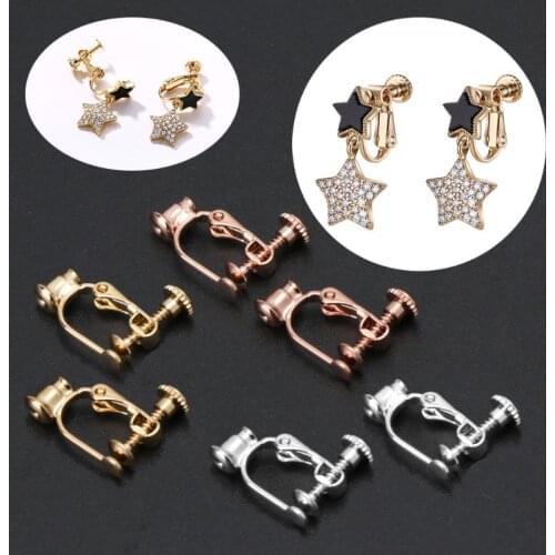 1 Pair DIY Earring Converters For No-pierced Ears Turn Any Stud Into A Clip-On U2JF