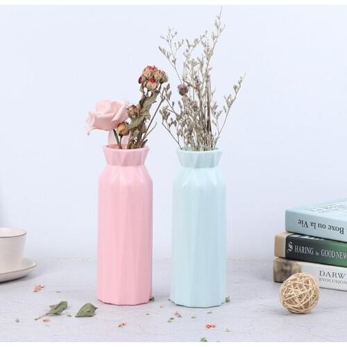 1PCS Nordic Style Modern Flower Vase Home Flower Arrangement Living Room Origami Plastic Home Decoration Ornament