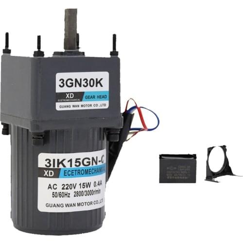 220V AC motor, 15W gear motor, two-way slow motor, 3I/RK15GN-C low-speed high torque motor