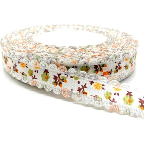 5Yards/lot 18mm Cotton Ribbon Handmade Design Printed Cotton Ribbons For Wedding Christmas Decoration DIY Sewing Fabric #17