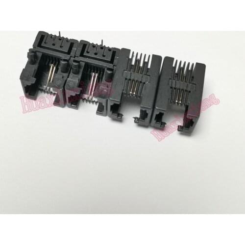 50PCS/Lot 95001 RJ11 6P2C Female Jack/Socket Connector For phone 90 degree Black Color