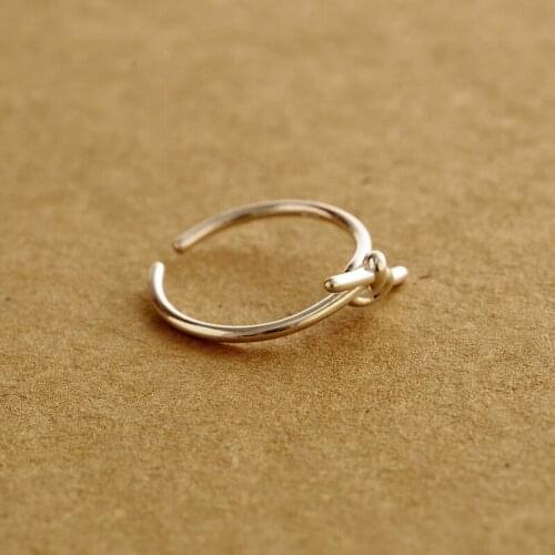925 sv ring Are fresh and lovely twist knot opening simple sv jewelry for womens fashion gifts