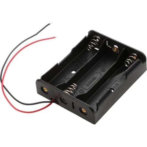 ALLOYSEED 1pcs 3 Slots Plastic 18650 Batteries Storage Box Case DIY Batteries Clip Holder Organizer Container with Wire Lead Pin