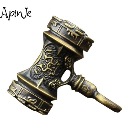 Apinje Brass Pendant Necklace Fashion Hammer Necklaces Punk Gothic Gift For Men Jewelry