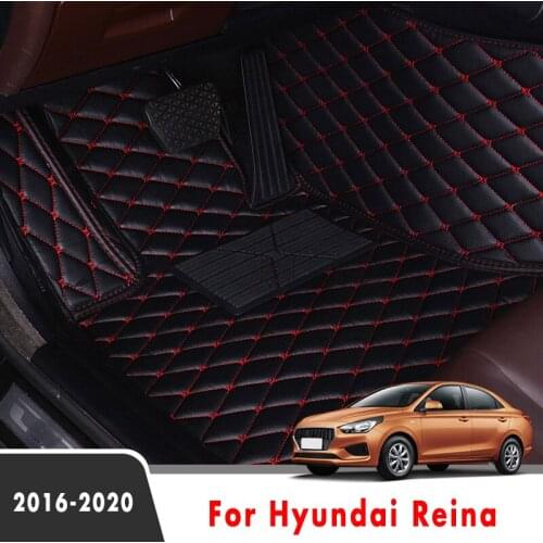 Custom Car Floor Mats For Hyundai Reina 2020 2019 2018 2017 2016 Auto Interiors Accessories Styling Leather Foot Pads Covers