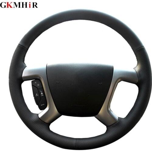 DIY Black Artificial Leather Car Steering Wheel Cover for Chevrolet Captiva Epica Special hand-stitched Steering Covers