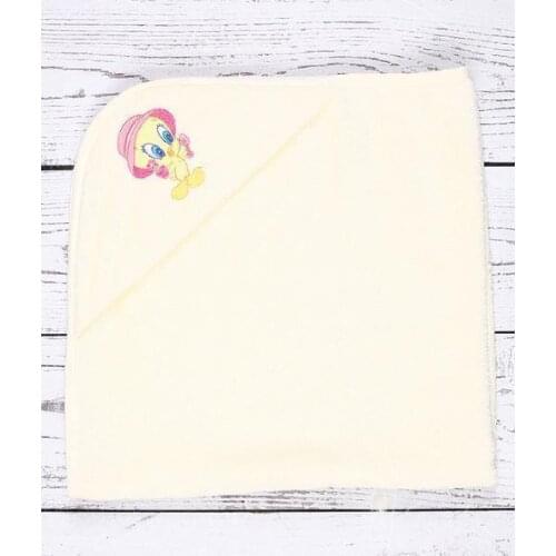 Özdilek Tweety License Embroidered Bamboo Baby Cape White 80x80