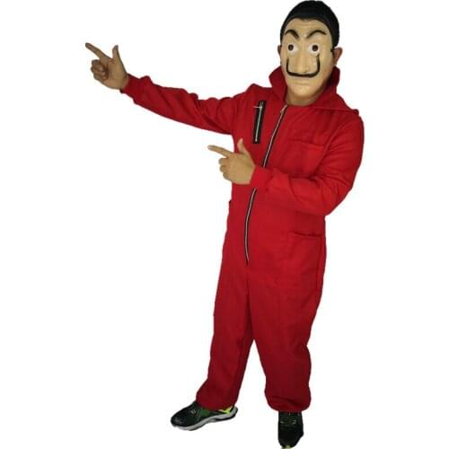 Money Heist Clothing Mask Salvador Dali Movie Costume The House of Paper La Casa De Papel Cosplay Party Halloween Masks Costumes