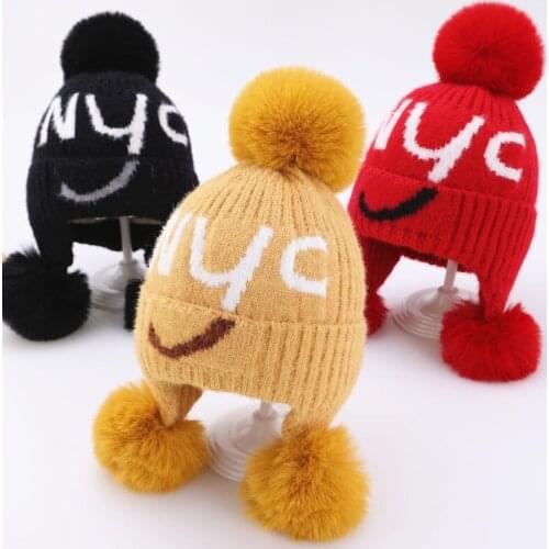 Childrens Hats Woolen Hats 0-6 Years Olds Baby Cartoon Winter Warm Thicken Hats Cap With Ears Baby Girl Photography Outfits