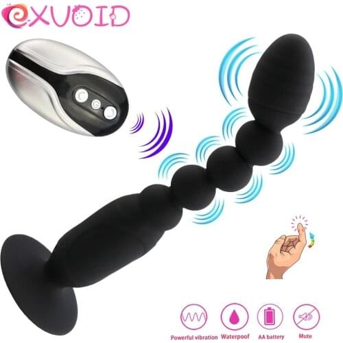 EXVOID Remote Control Prostate Massage Anal Vibrator Butt Silicone Plug Anal Beads Vibrator Sex Toys for Women Adult Products