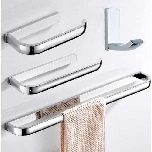 Chrome Bathroom Hardware Sets Brass Wall Hook Robe Coat Holder Metal Towel Bar Rail Toilet Paper Towel Rack Bathroom Accessories