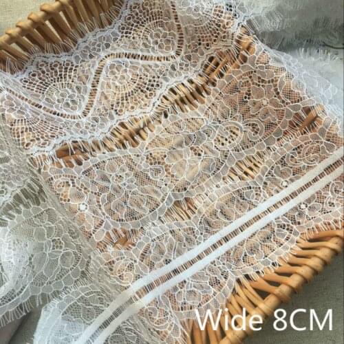 Exquisite Tulle White Black Eyelash Lace Collar Neckline Applique Embroidered Ribbon Trim For DIY Dress Sewing Supplies Guipure