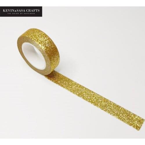 New Arrival Adhesive Golden Really Glitter Washi Tape Scrapbooking Christmas Party Kawaii Cute Decorative Paper Crafts Hot Sale