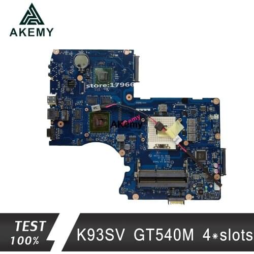 PBL80 LA-7441P K93SV GT540M 1GB Mainboard For Asus LA-7441P K93SV K93SM K93S K93 X93S X93SV Laptop Motherboard Test 100% OK