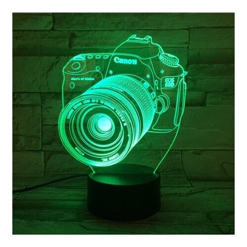 New 3D Camera LED Lamp Decoration Home Kids Sleep 7 Color Change Night Light Bedroom Table Desk Lamp Gift 198
