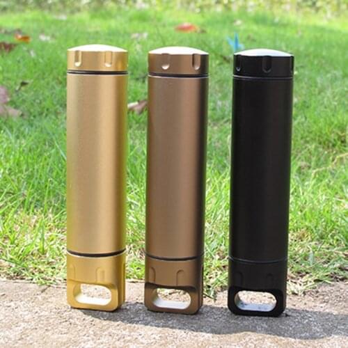 Portable Waterproof Capsule Seal Bottle Aluminum Alloy Outdoor Survival Pill Box Multifunctional Container SAL99