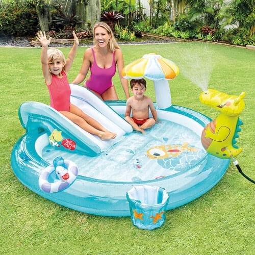 Outdoor Fun Sport Ball Pool Crocodile Water Slide Large Outdoor Inflatable Play Center Kids Water Fun Pool Summer Kids Fun Toy