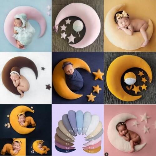 6pcs/set Newborn Baby Photography Props Accessories Photo Studio Photographs Props Baby Posing Pillow Moon+Stars+Hat Accessories