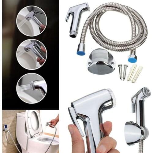 Handheld Bidet Toilet Shattaf Adapter Kit Sprayer Wall Bracket Shower Head Set