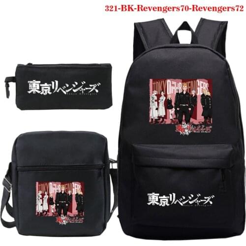 Mochila Tokyo Revengers Print Anime Backpack for Teens Bag Men Laptop Bag Canvas Schoolbag Boys Girls 3Pcs/Sets Casual Backpacks