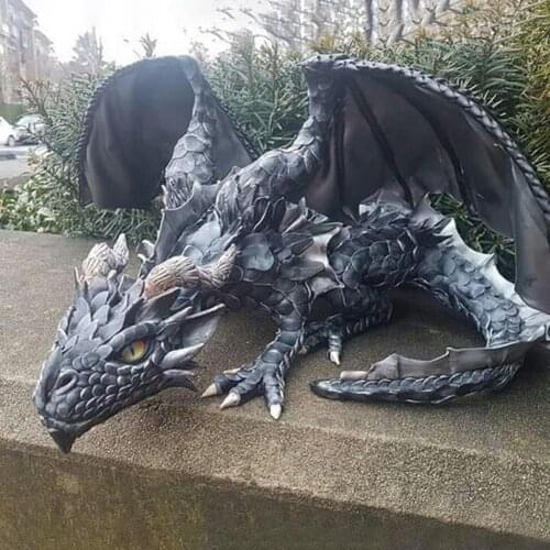 Garden Big Squatting Dragon Sculpture-Dragon Guardian Statue Garden Dragon Sculpture Statue Outdoor Decoration