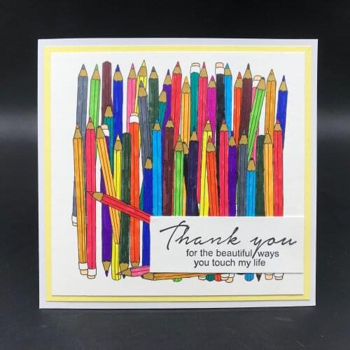 AZSG Pen Background Clear Stamps For DIY Scrapbooking Decorative Card making Crafts Fun Decoration Supplies 13*13cm