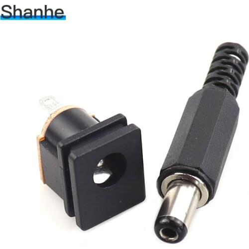 5.5X2.1mm DC Power Female Plug Jack + Male Plug Jack Socket Adapter
