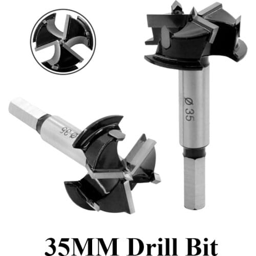 Drill Bit 35mm 3 Flutes Carbide Tip Wood Auger Cutter Woodworking Hole Saw Cutter For Power Tools Drill Bits Woodworking tool