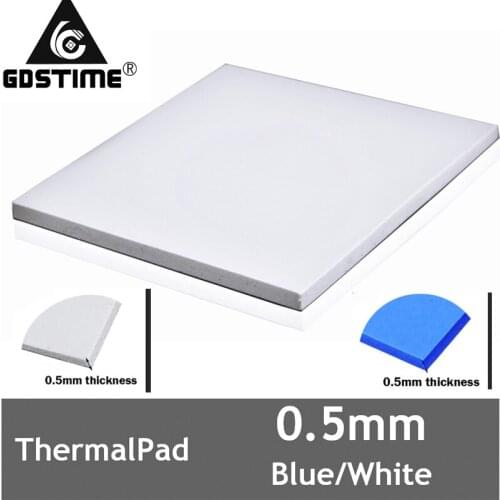 Gdstime 2pcs 100x100mm 0.5mm Thermal pad CPU Heatsink High Efficient Cooling Conductive Silicone Pad