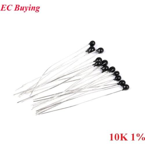 20pcs NTC Thermistor Thermal Resistor MF52 NTC-MF52-103/3435 10K ohm R 103 3435 B Value 1% Thermal Resistor Temperature Sensor
