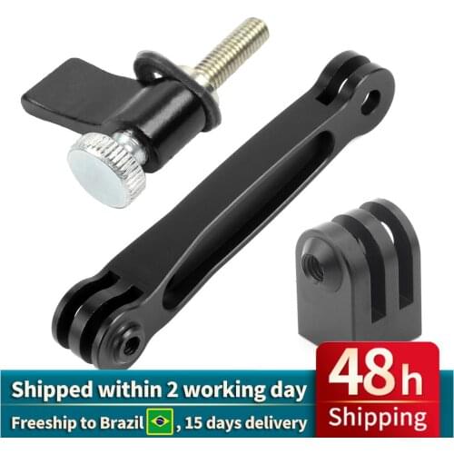 BGNING Helmet Extension Arm Self Photo Mount w/ M5*17mm Screw Wrench Adapter for Gopro 8 7 6 for Xiaoyi for SJCAM Action Camera