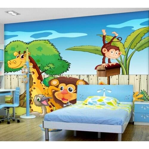 Custom papel DE parede infantil, animal paradise murals for children room bedroom setting wall waterproof wallpaper