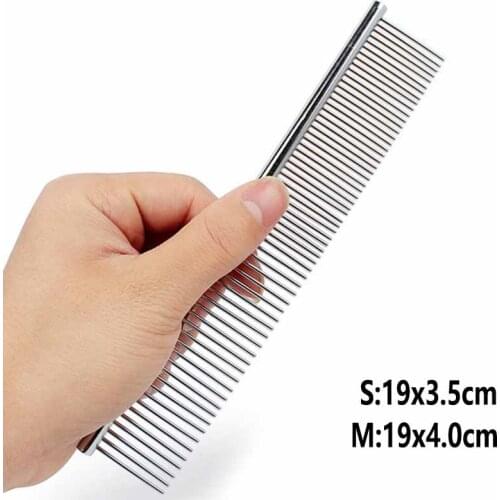 Pet Supplies Silver Stainless Steel Dog Comb Cat Hair Brush Hair Cleaning Beauty Tools