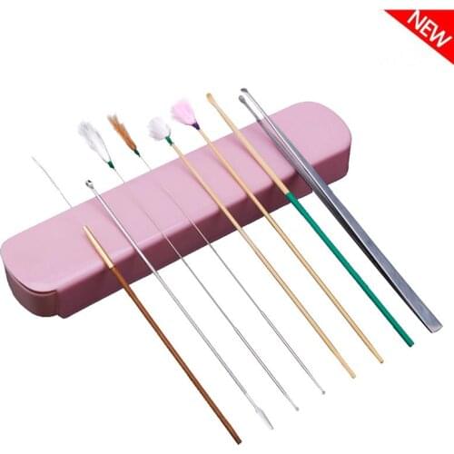 1/6/7/8pcs Ear Wax Pickers Stainless Steel Earpick Wax Remover Curette Ear Pick Cleaner Ear Cleaner Spoon Care Ear Clean Tool