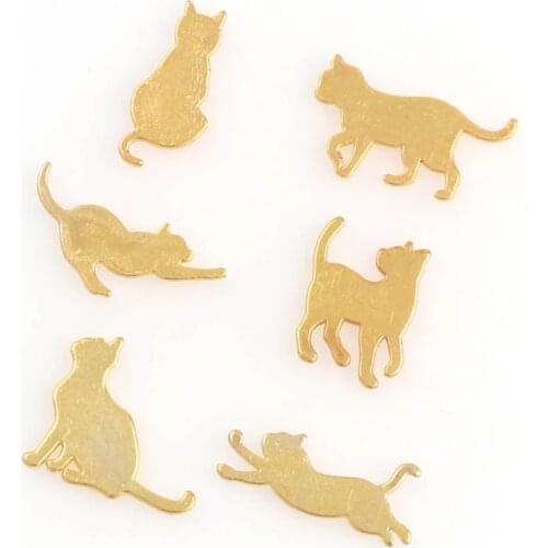 12pc/set Mix Gold Color Cat Frame Metal Frame Pendant Charm Bezel Setting Cabochon Setting UV Resin Jewelry Making