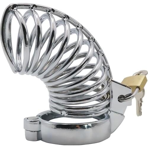 2020 New Metal Cock Cage Male Chasity Device Penis Cage Male Chastity Cock Ring Stainless Steel BDSM Bondage Sex Toys For Man