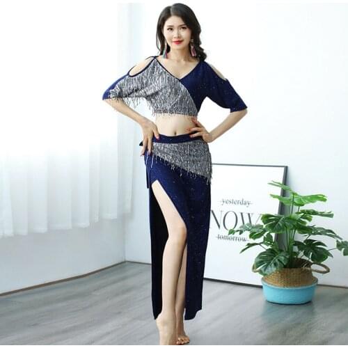 2020 New Belly Dance Costumes 1053 Sequins Patchwork Belly Dance Tops & Tees 3083 Long Skirts for Women Bellydance Dress